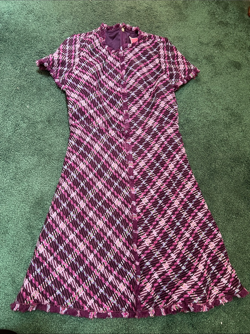Women’s Pink Patterned Short-Sleeve Dress